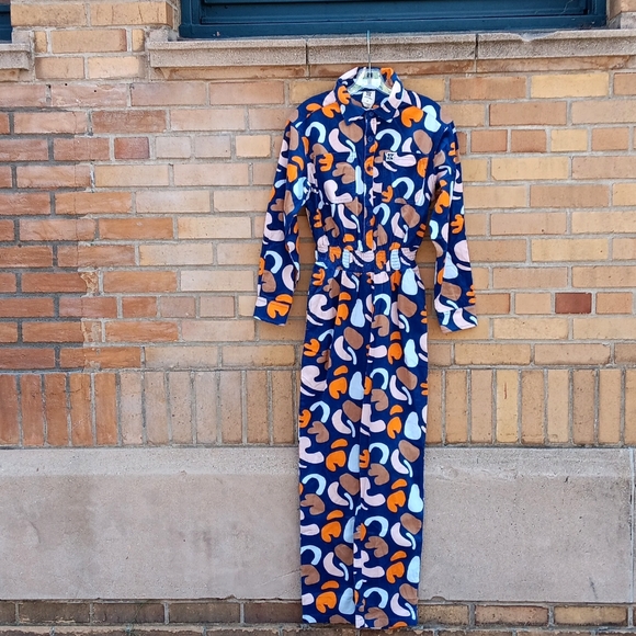 Lucy & Yak Organic Cotton Corduroy Blue Boilersuit Jumpsuit sz S NWT - Picture 1 of 14